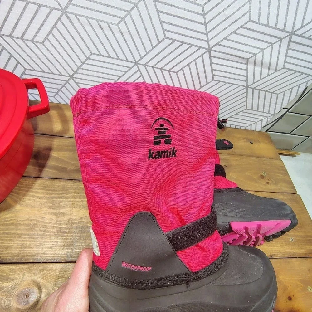 Kamik Youth Snow Boots Size 2 Pink Waterproof Insulated‎ Winter Cold Weather